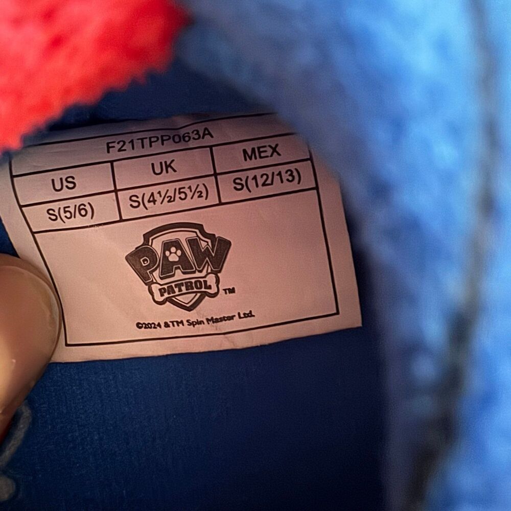 Paw Patrol Toddler Boys slippers Size 5/6 Chase Marshall - Picture 7 of 8